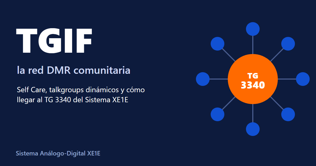 Portada: TGIF, la red DMR comunitaria donde está el TG 3340